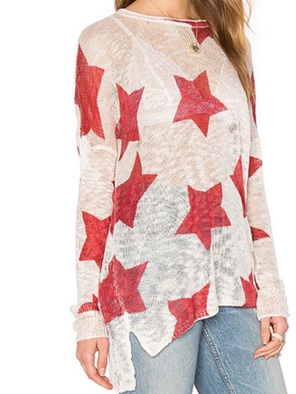 Brand New Show Me Your Mumu Bonfire
Sweater in Red Stars Size Small